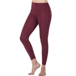 New Women’s High Waist Burgundy Push Up Fitted Leggings / Sz XL
